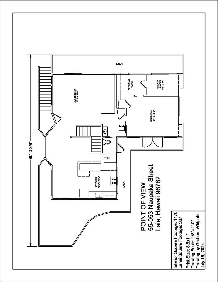 Point of View Suite floor plan — 1,170 sq ft interior, 367 sq ft lanai
